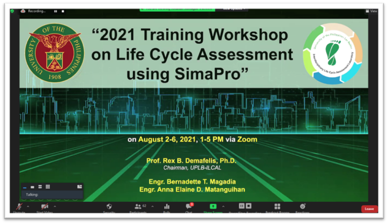 2021 Training Workshop on Life Cycle Assessment using SimaPro